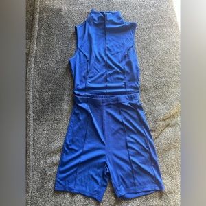 Cropped tank top and biker short set